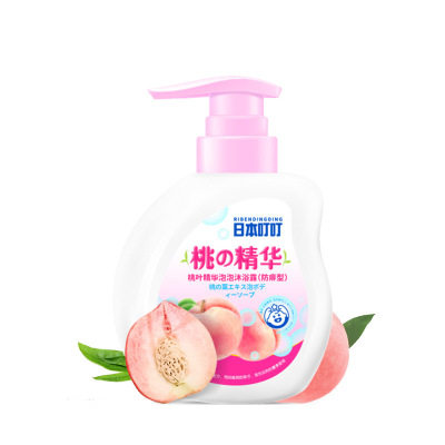 日本叮叮桃叶泡泡沐浴露300ml 5.5PH值防痱配方 一件代发可开授权