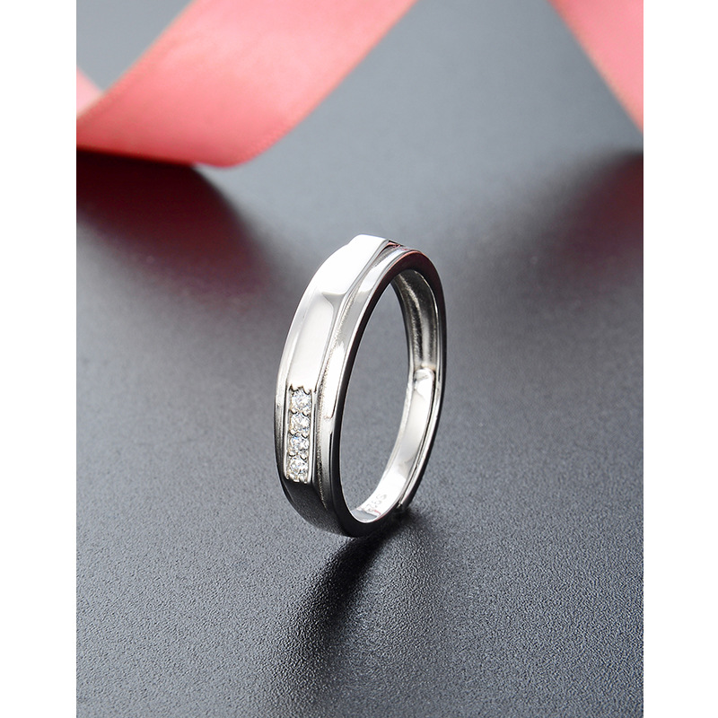 Diamante s925 anillo de plata joyería de las mujeres Corea del Sur Dongdaemun simple dulce geométrico anillo abierto al por mayor