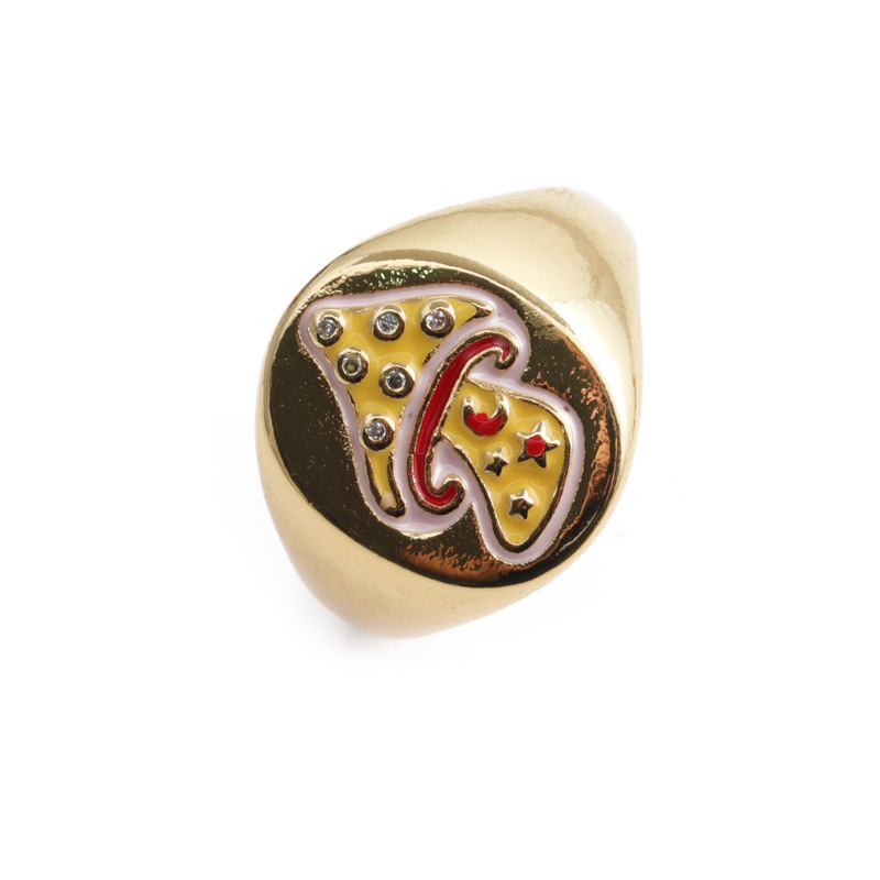 Anillo De Seta De Aceite De Goteo De Color Metal De Moda display picture 4