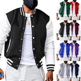 跨境秋冬新款棒球服男士棒球服秋季潮牌百搭个性外贸棒球服批发