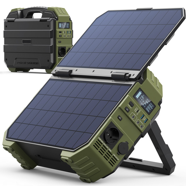 Travel power supply solar-powered