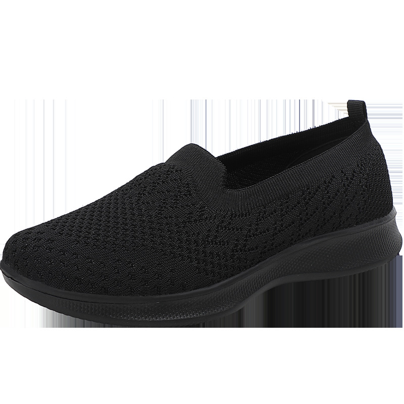 Zapatos casuales deportivos para mujer zapatos de mujer de talla grande 44 zapatos de madre primavera y otoño Zapatos para caminar transpirables zapatos tejidos voladores zapatos de malla de boca baja 43