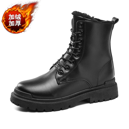 Chelsea Martin Boots for Men 2025 Work Boots Anti-slip Waterproof Cotton Boots Mid-calf British Leather Shoes Motorcycles for Men