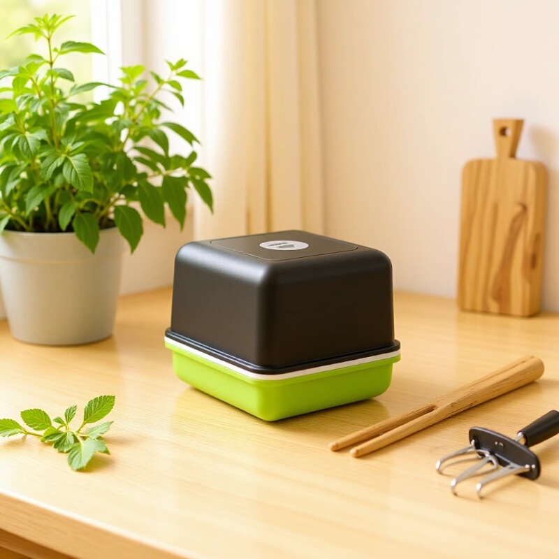 Peanut Sprout Hydroponic Box, Bean Sprout Planting Tray, Germination Tool, Hydroponic Seedling Tray, Household Light-Blocking Seedling Tray, Green Plant