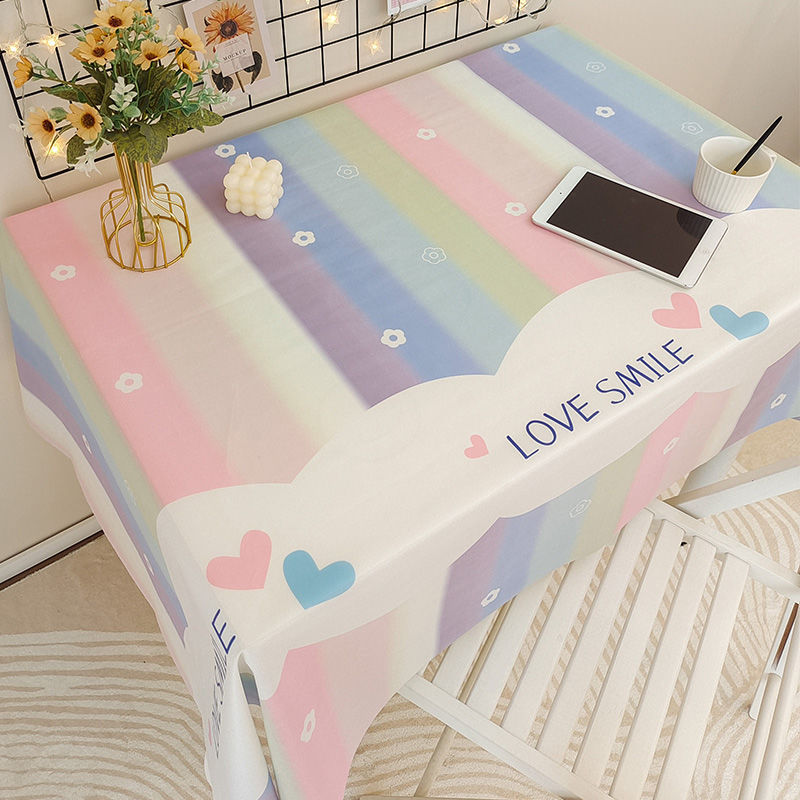桌布ins风学生宿舍书桌布法式奶油风氛围感桌布布艺2023年新款