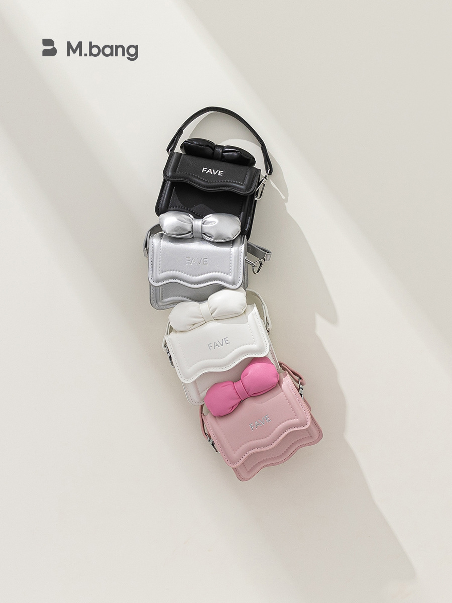 Babycity bolso de los niños niña arco mini bolso cuadrado bolsa hombro marea PS24018