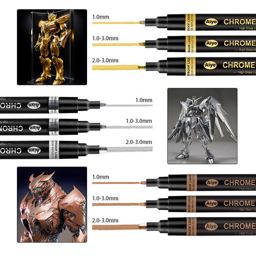 Gold pen reflective paint metal pen chrome silver marker pen DIY liquid signature model high-gloss electroplating pen