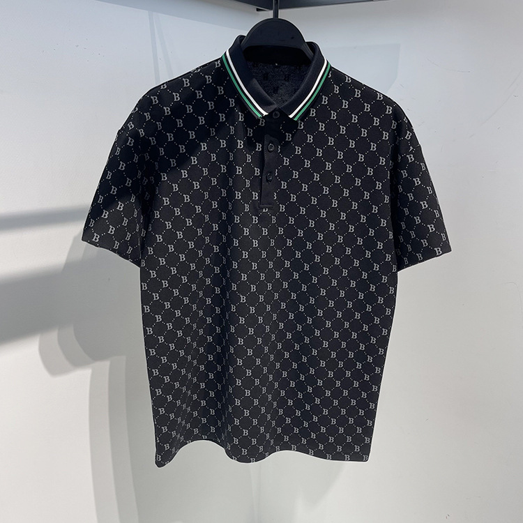 Moda de los hombres de moda de verano de los nuevos hombres de polo impreso solapa de manga corta Camiseta B3DBC2108