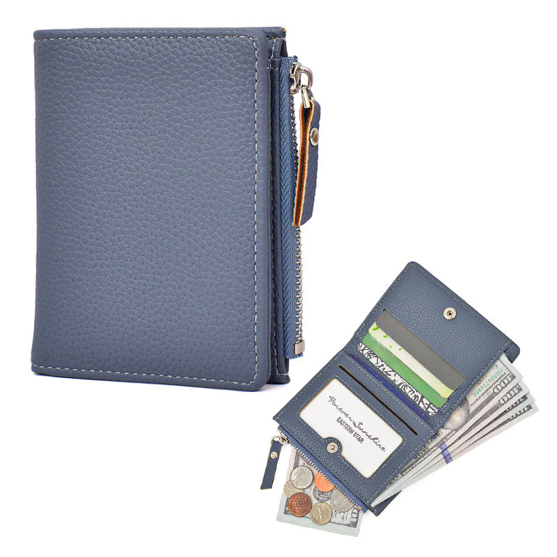 Cartera ultrafina para mujer de gran capacidad, monedero con cremallera estilo japonés