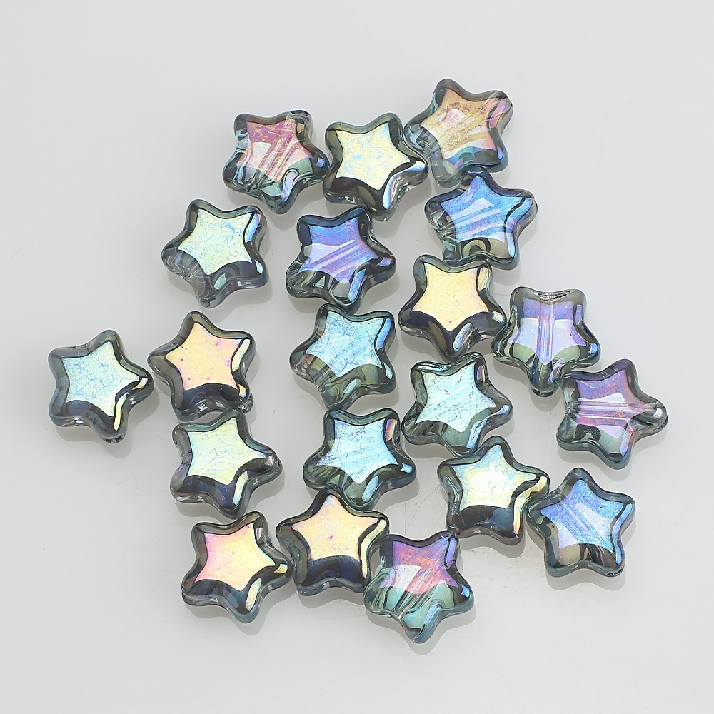 Nuevo colorido estrella de cinco puntas 8MM agujero medio colgante de cristal de bricolaje hecho a mano con cuentas de accesorios de joyería al por mayor image 9
