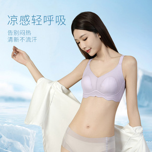 2024 New Rabbit Ear Paramilis Traceless Underwear Thin Underwear Women's Bra