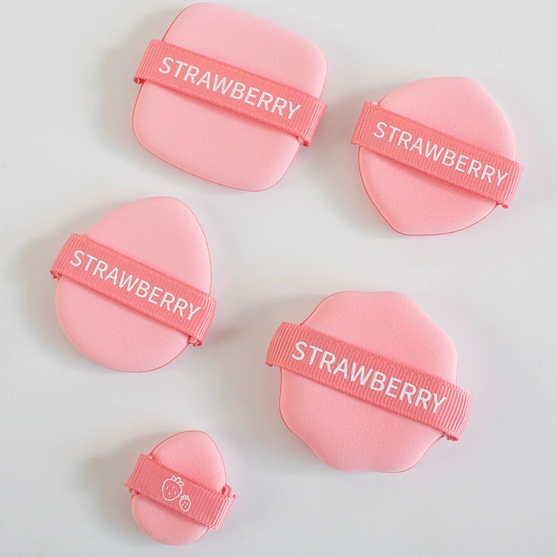 Powder Puff (Guo Xiao Niu) Strawberry Cushion — Dual-Use Dry & Wet, Super-Soft Strap