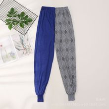 厂家直销中老年秋裤 涤棉印花棉毛裤 老爷爷线裤保暖地摊裤子批发