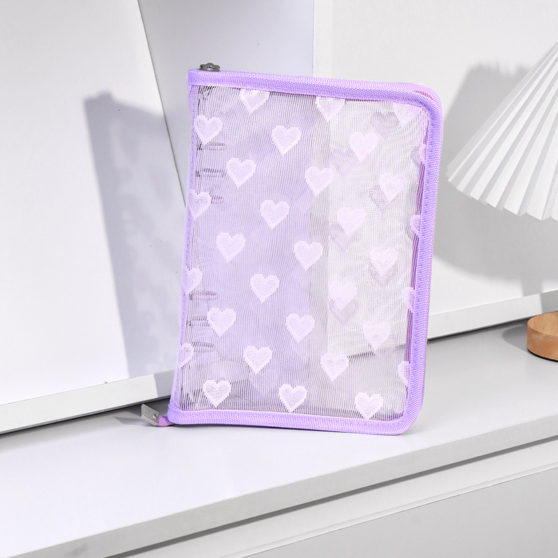 Japonés y coreano ins brillo de 6 agujeros de hojas sueltas cuaderno cremallera borde transparente brillo estrella persiguiendo libro Shell en stock