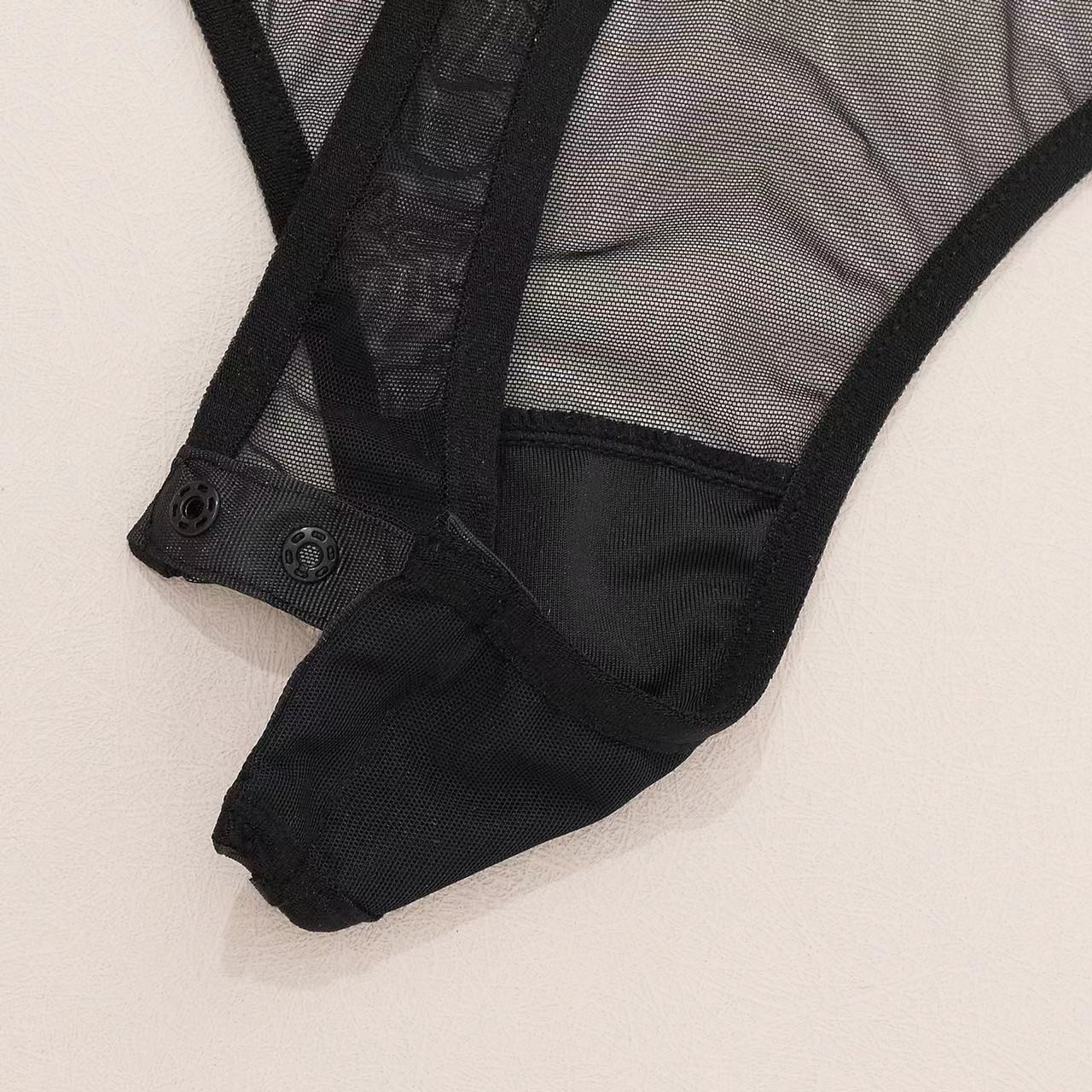 Women’s Lace Bodysuit with Waist Cincher, Leg Loops and Gloves — detail image 9