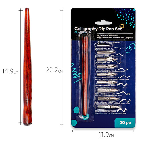 Xile calligraphy water-dipped brush set comic painting Gothic calligraphy flower calligraphy 9 kinds of pen tips
