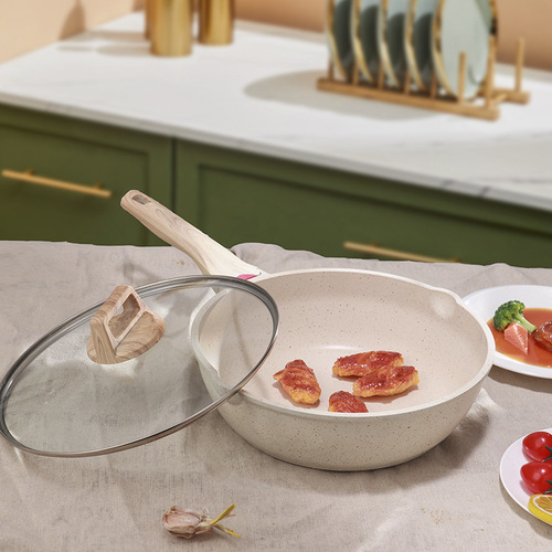 Aluminum Mafic Stone Non-stick Composite Bottom Multifunctional Household Wok Smokeless Pan Electric Stove Universal Flat Non-stick