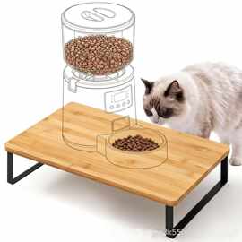 新款竹制猫咪喂食器支架自动喂食器底座多用途电脑底座支架增高架