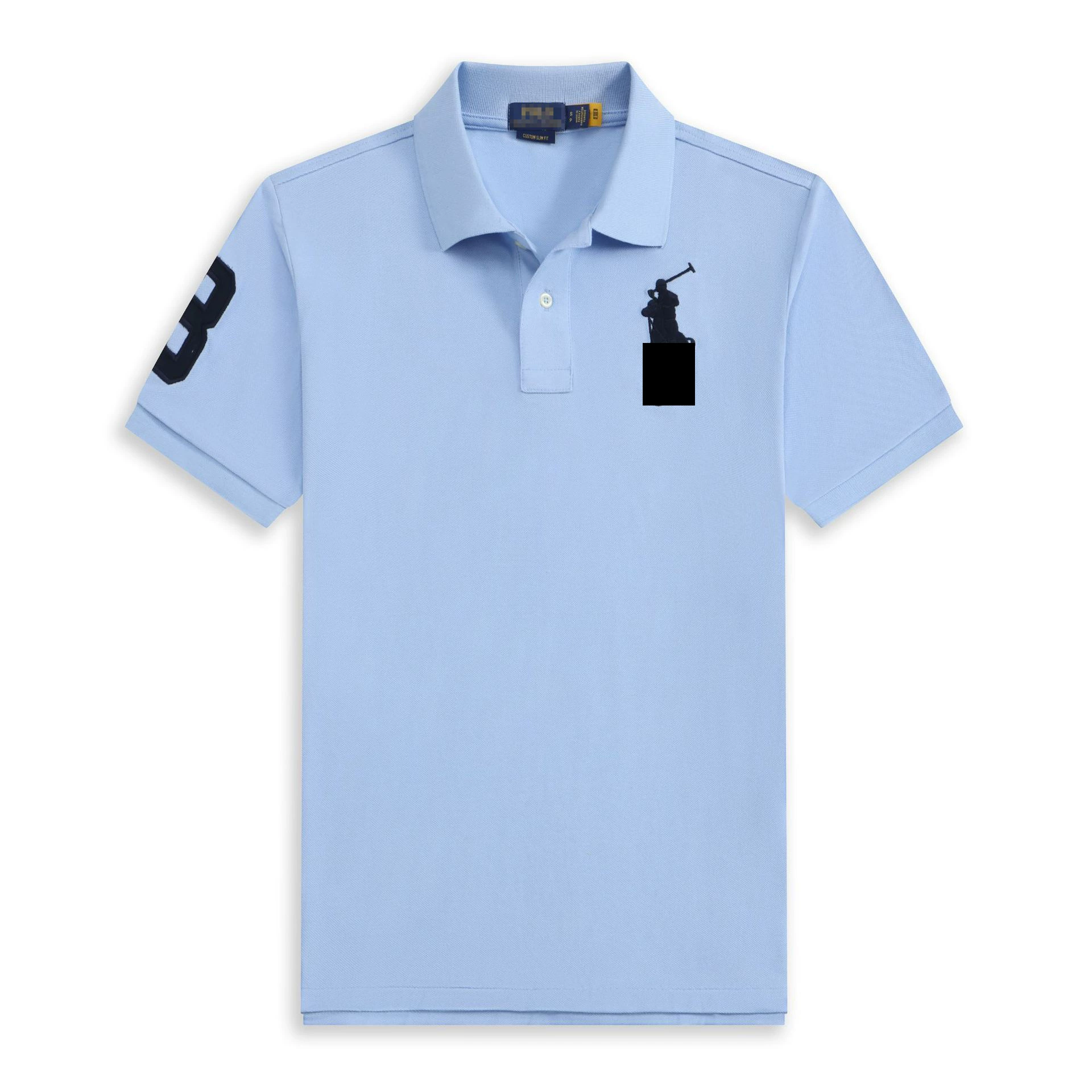 Поло футболка с коротким рукавом (POLO), вышивка, летний трикотаж, размеры XS–3XL