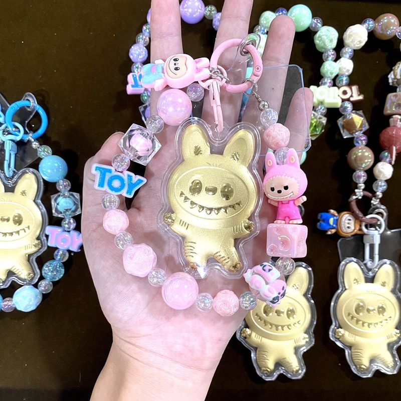 足金999拉布布黄金钥匙扣多巴胺手机链包包挂件送朋友工厂批发|undefined