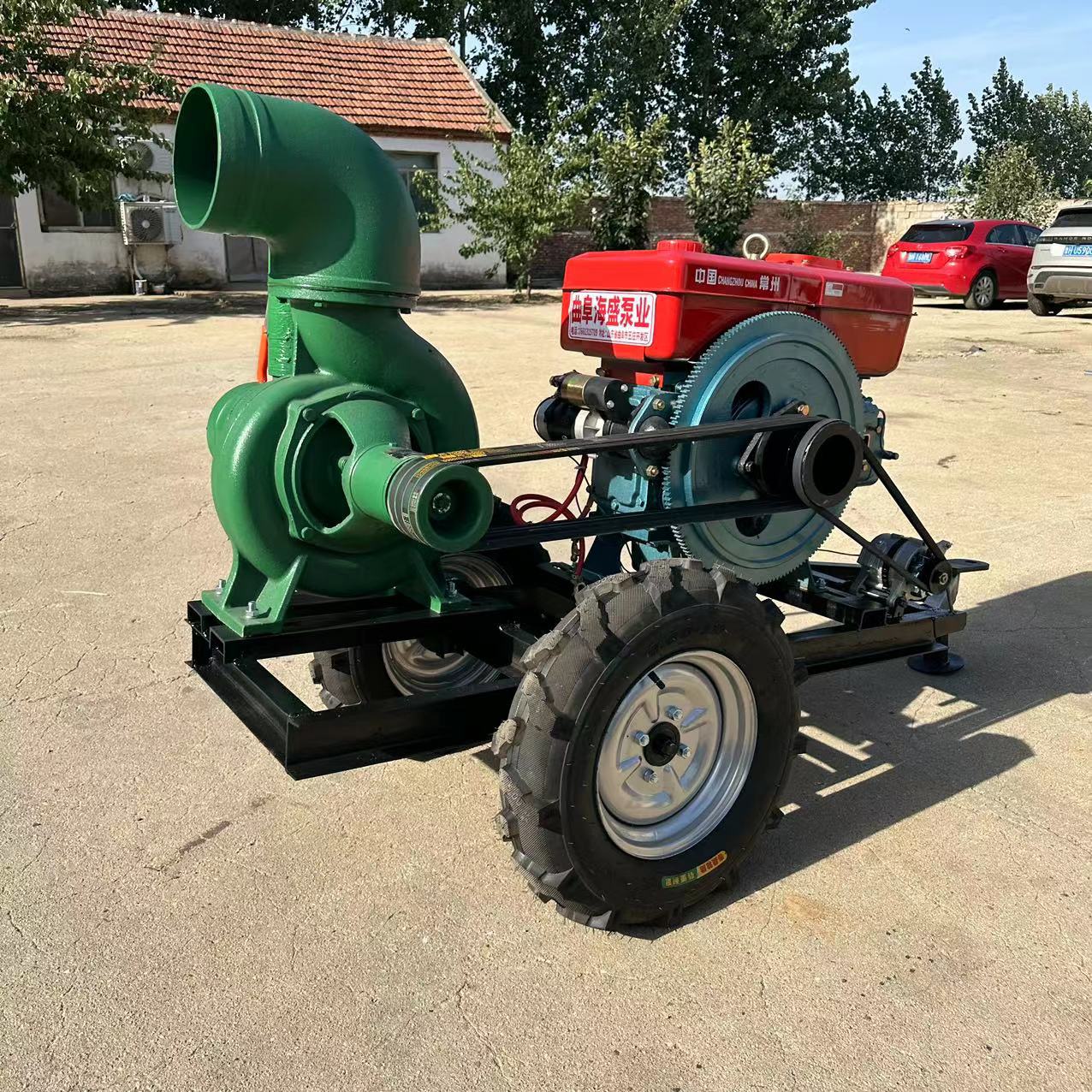 柴油6寸抽水泵 移动拖车电启动离心泵 防汛排涝排污泵