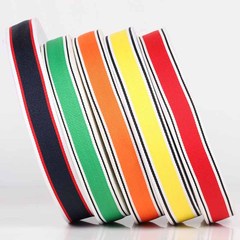 2.5cm polyester plain weave ribbon, intercolor embossed ribbon, garment decoration strip, encrypted striped ribbon, wholesale
