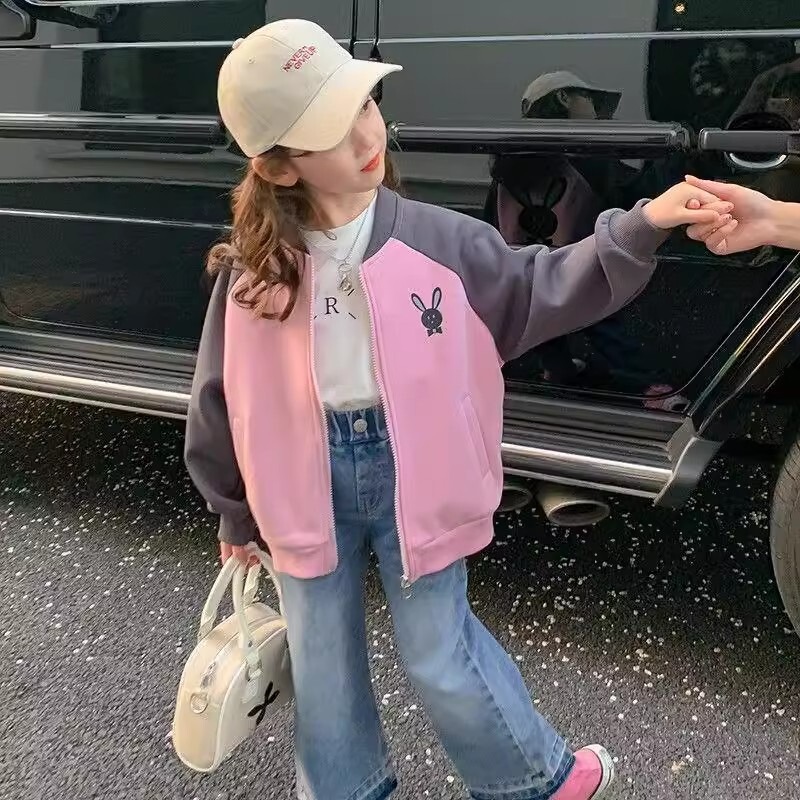 女童时尚外套春秋2025新款韩版洋气儿童秋装棒球服夹克小女孩上衣|undefined