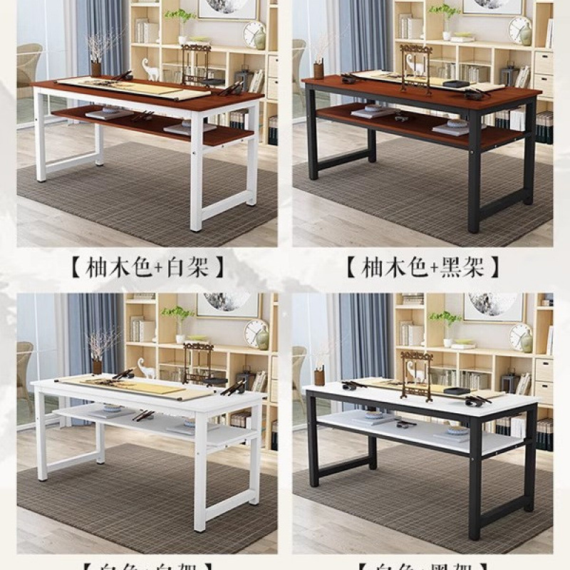 カリグラフィーテーブル家庭用長方形二層トレーニング指導クラスデスク絵画デスク筆デスクコンピュータデスク|undefined