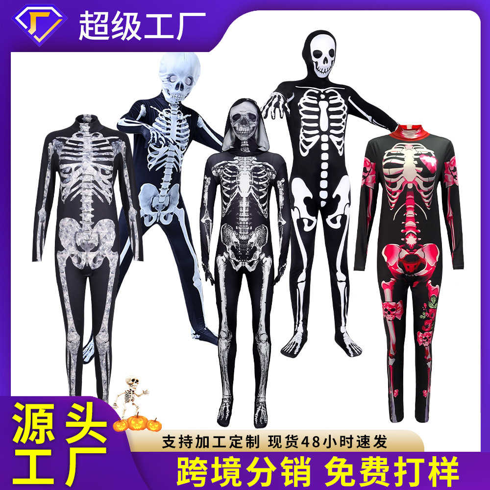Mono de cosplay de esqueleto femenino para Halloween, disfraz de Grim Reaper para actuación en escenario, traje de cosplay, venta al por mayor transfronteriza.