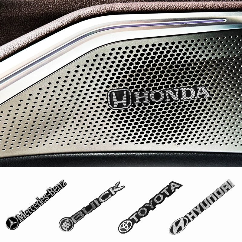 Автомобильный динамик наклейка логотип автомобиля декоративная крышка рога корпус металлическая наклейка интерьер центральное управление Модифицированная металлическая аудио наклейка