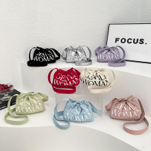 跨境彩色饺子包泰国小众迷你经典字母女包少女小清新单肩手提布包