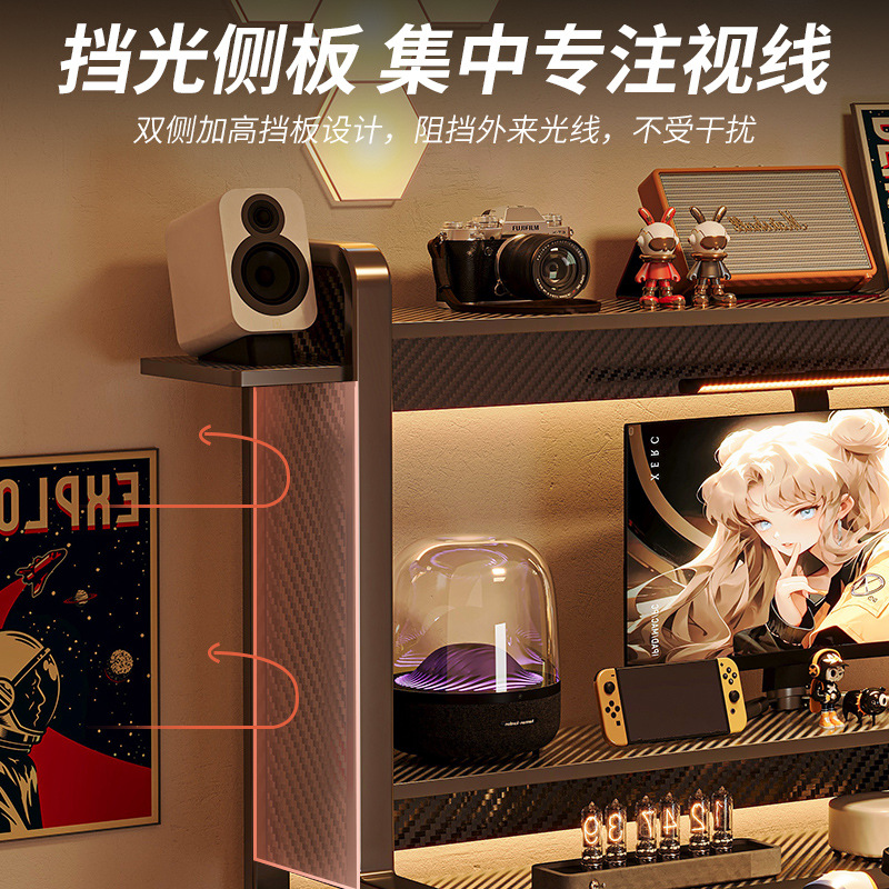 Escritorio de computadora de escritorio con estante de almacenamiento dormitorio pequeño escritorio de computadora doméstico estante de libros integrado juego de mesa y silla de deportes electrónicos