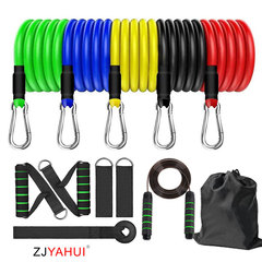 11件套拉力繩乳膠管TPE拉力帶阻力繩套裝大號直接葫蘆扣批發