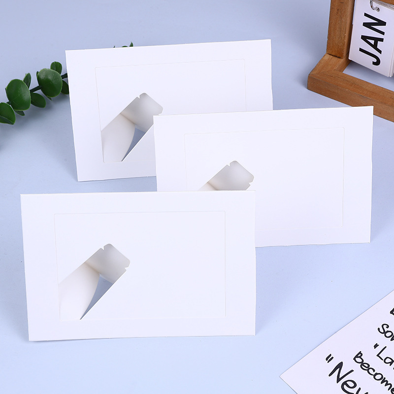 Paper Photo Frame Display Stand, White Cardboard Photo Frame Display Stand with Small Support Stand on the Back