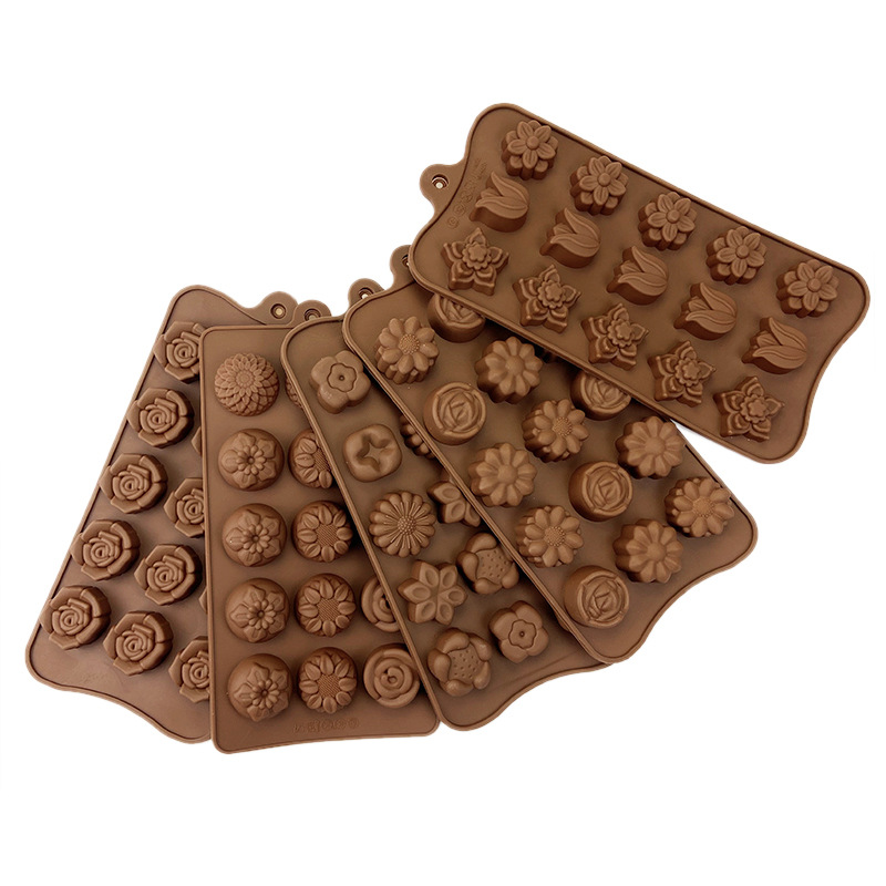 Molde de silicona de grado alimenticio para chocolate, bandeja de hielo con forma de corazón para dulces, molde para hornear pasteles, pudín y fondant