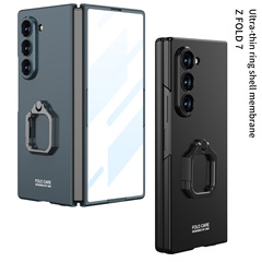 Samsung Z Fold7 携帯電話ケース、スクエアリングホルダー、パーソナライズされたシェルとフィルムのオールインワンの男性と女性の落下防止保護カバーに適しています。