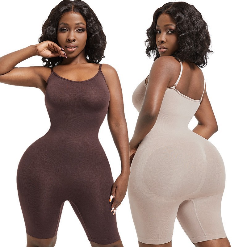 Cross-Border Large Size Three-Point One-Piece Suspender Shapewear, Tummy-Tightening, Butt-Lifting, Waist-Cinching Boxer Briefs, Women's Body-Shaping Shapewear