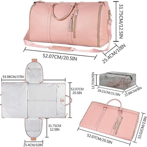 Portable travel bag for women, large capacity clothing storage bag, luggage bag, waterproof pull-up suitcase hanger bag