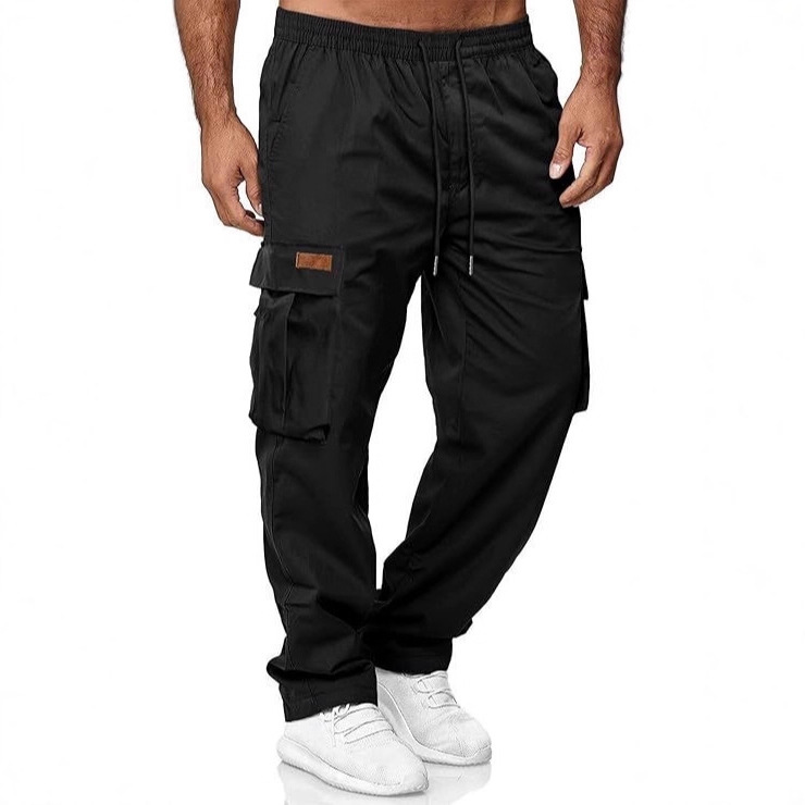 Aliexpress Popular Men's Casual Cargo Pants Sports Jogging Pants Hiking Drawstring Multi-Pocket Tactical Pants