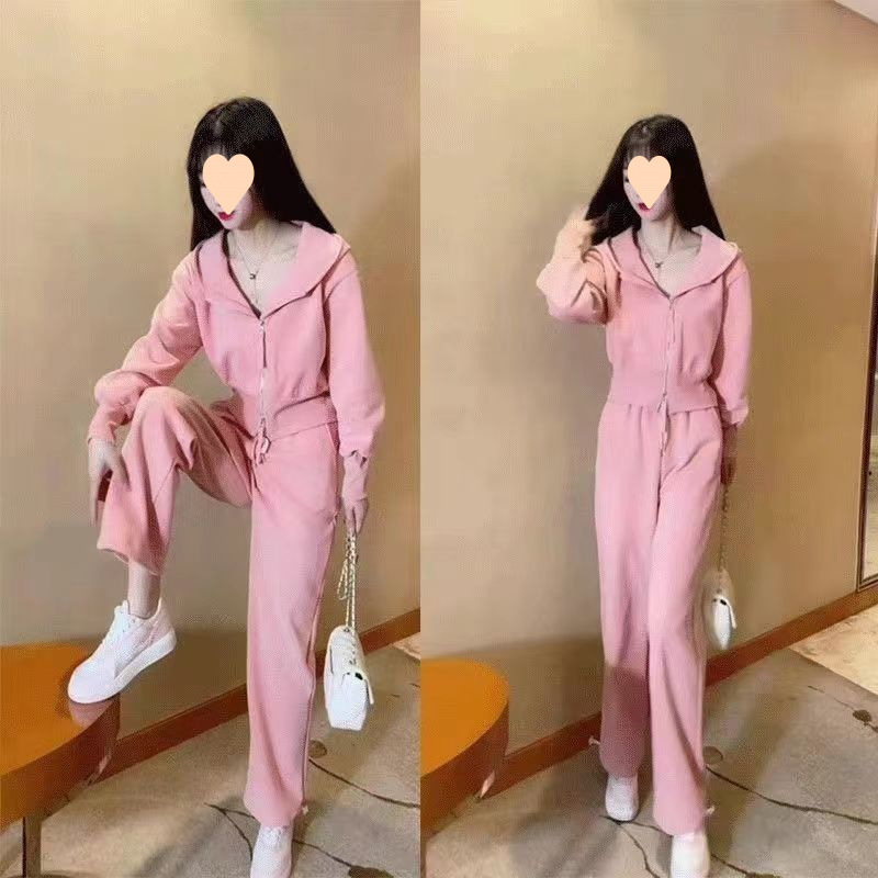 時尚運動套裝韓版穿搭休閒高腰顯瘦洋氣小香風春秋季三件套潮