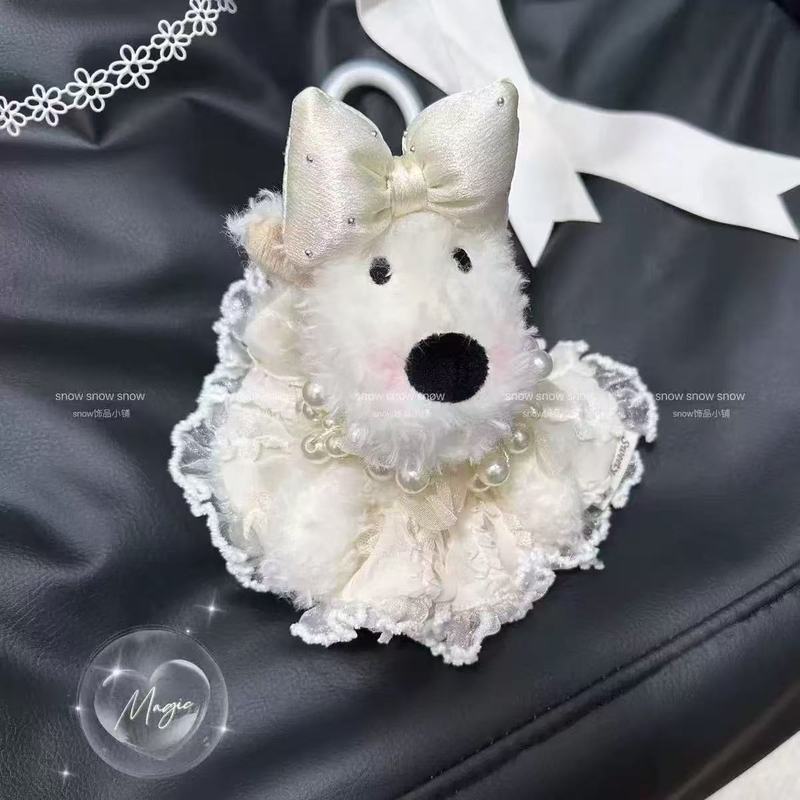 かわいい犬のぬいぐるみバッグペンダント、ウエストハイランド犬の装飾、車内グッズ、ぬいぐるみ、カップルペンダント|undefined