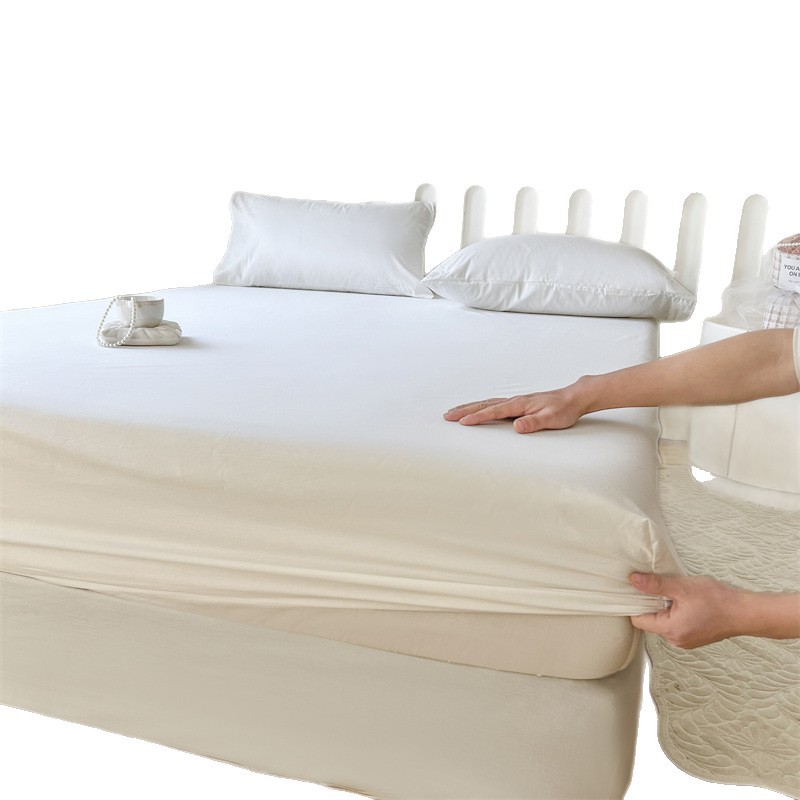 Cama de clase A para madres y bebés una sola capa de cama de cuatro estaciones de color sólido universal cubierta de cama desnuda cubierta de algodón protector contra el polvo