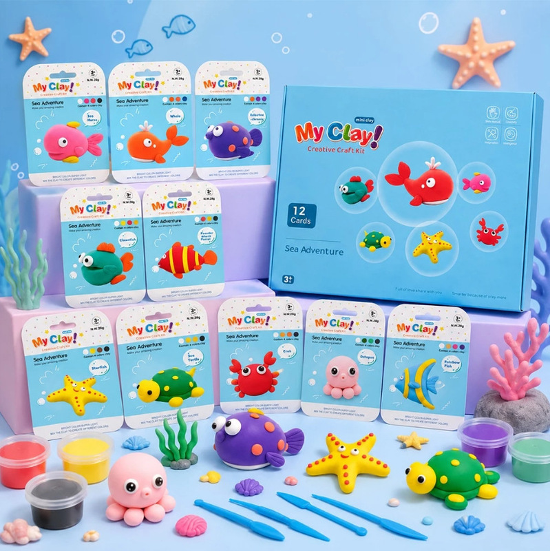 Midoka Factory Hot Selling Cross-Border Ultra-Light Clay Set Dessert Animal Ocean Children's Educational Light Clay Toy Midoka Factory Hot Selling Cross-Border Ultra-Light Clay Set Dessert Animal Ocean Children's Educational Light Clay Toy