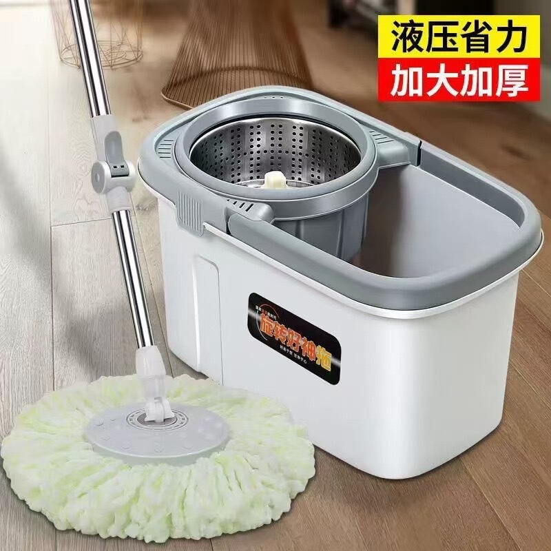 Extra Thickened Household Rotary Dragging Dry and Wet Dual-Use Hand-Washable Free Flat Mop Bucket Lazy Floor Mopping Artifact Mop Bucket