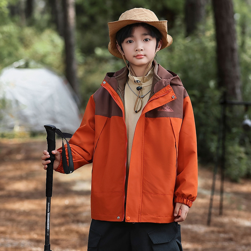 Children's Windbreaker Jacket 2025 Autumn and Winter Stylish Hooded Detachable Outdoor Sports Coat for Boys