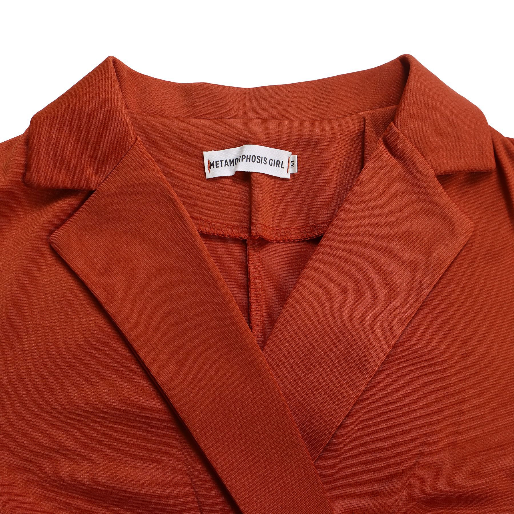 Damenbekleidung neuer Stil eleganter Anzugkragen Taillenkette lockerer Overall mit weitem Bein_voghion.com