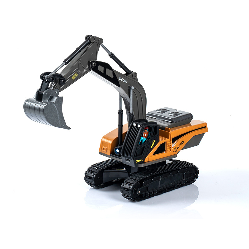 Yigong 2.4G Excavadora de control remoto Excavadora de aleación Modelo de coche de juguete para niños Vehículo de ingeniería Coche de control remoto Niño Mujer