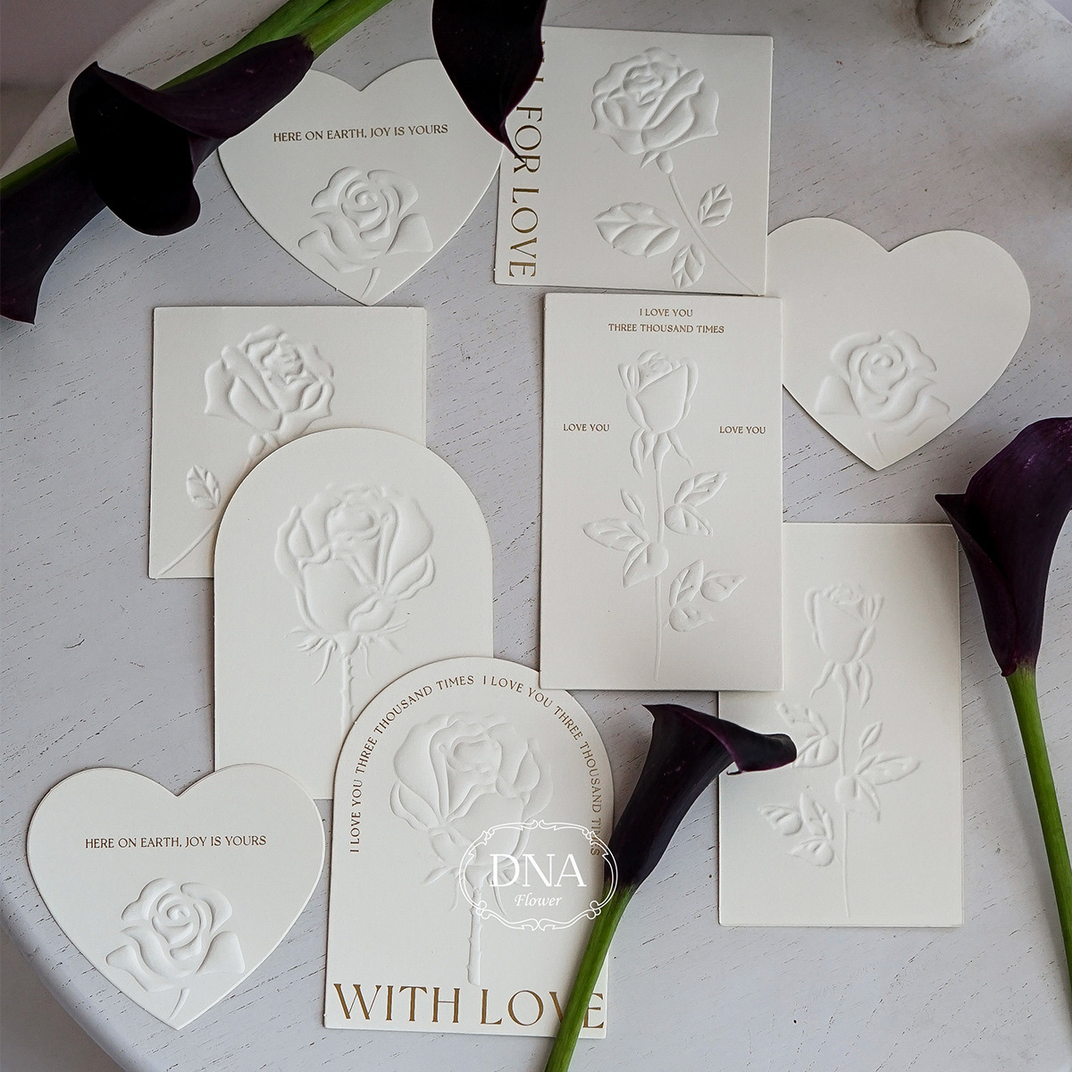 亿佳原创设计玫瑰情诗米系列卡片礼物贺卡吊卡鲜花明信片吊牌批发