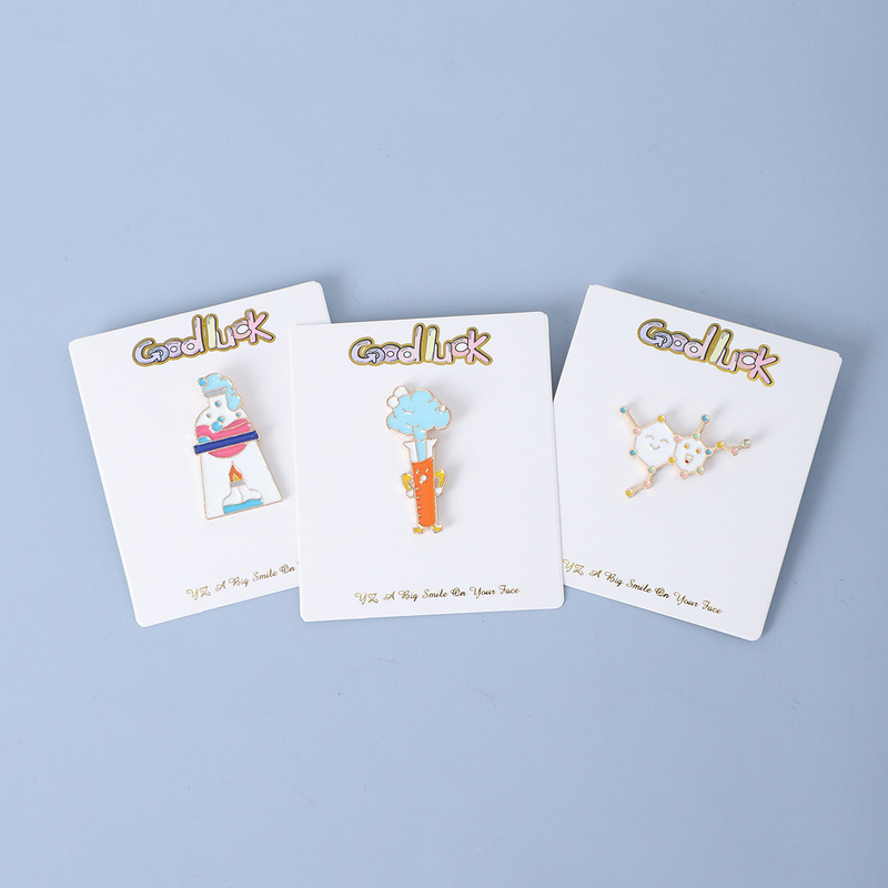 Creative Chemical Supplies Chemical Bottle Series Brooch Set Alcohol Lamp Microscope Beaker Letter Shape Badge