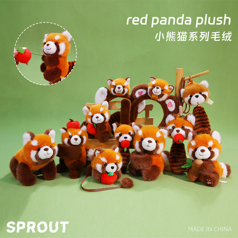 Red Panda Raccoon Plush Toy Pendant Headband Raccoon Doll Animal Doll Girl Plush Doll Wholesale
